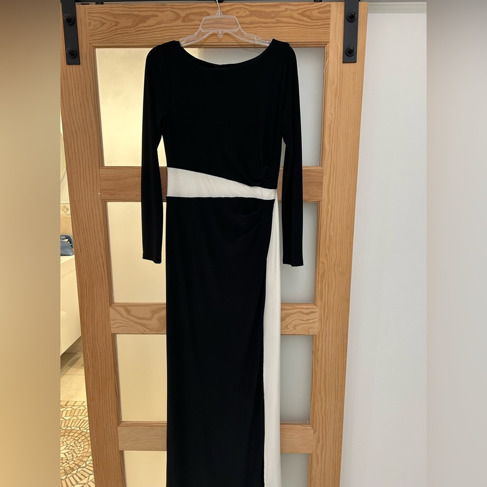 Elegant Black and White Evening Dress